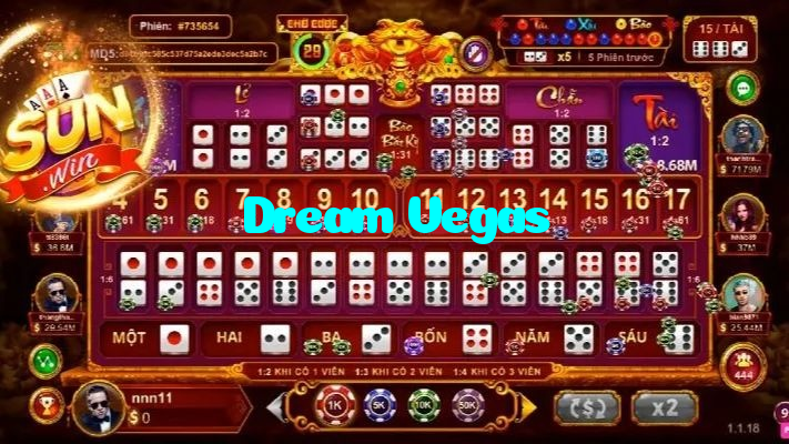 Dream Vegas casino presented on mobile device in Pakistan with slots and live games